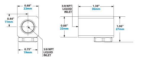 Dimensions - 3/8 NPT FullStream Cone Liquid Atomizing Nozzle