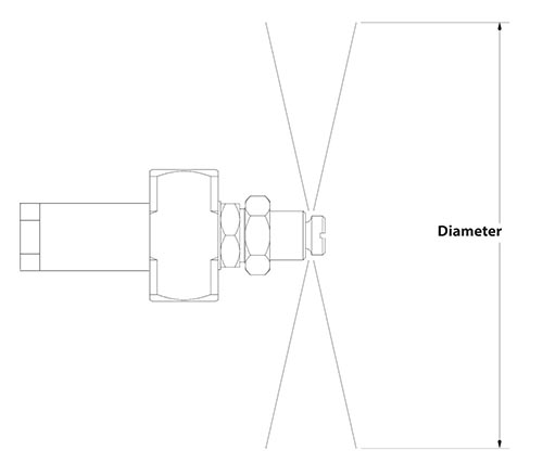 Spray Dimensions - 1/4 FNPT No Drip Internal Mix 360 Degree Hollow Circular Pattern Atomizing Nozzle 