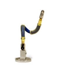 A Stay Set Hose and a Magnetic base make it easy to aim and mount an EXAIR air nozzle.