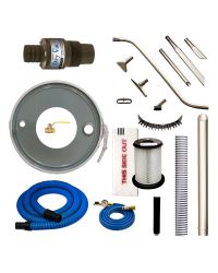 Deluxe Heavy Duty HEPA Vac Systems include all but the drum, including drum dolly, heavy duty tools, tool holder, HEPA filter, pre-filter, static resistant vacuum hose and air supply hose. 
