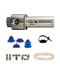 An Adjustable E-Vac kit includes pump, cups, fittings, tubing and mounting clip.