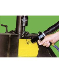 Model 6394 Deep Hole Vac-u-Gun All Purpose System removes the chips from a drilled plastic part.