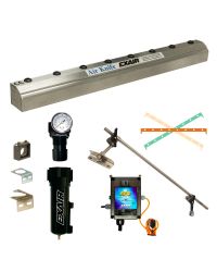 Aluminum, Stainless Steel or PVDF Deluxe Super Air Knife Kits include the Super Air Knife, mounting bracket, EFC, filter, regulator and appropriate material shim set.