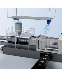 Varistat removes static on products being loaded onto a hopper and a production line.