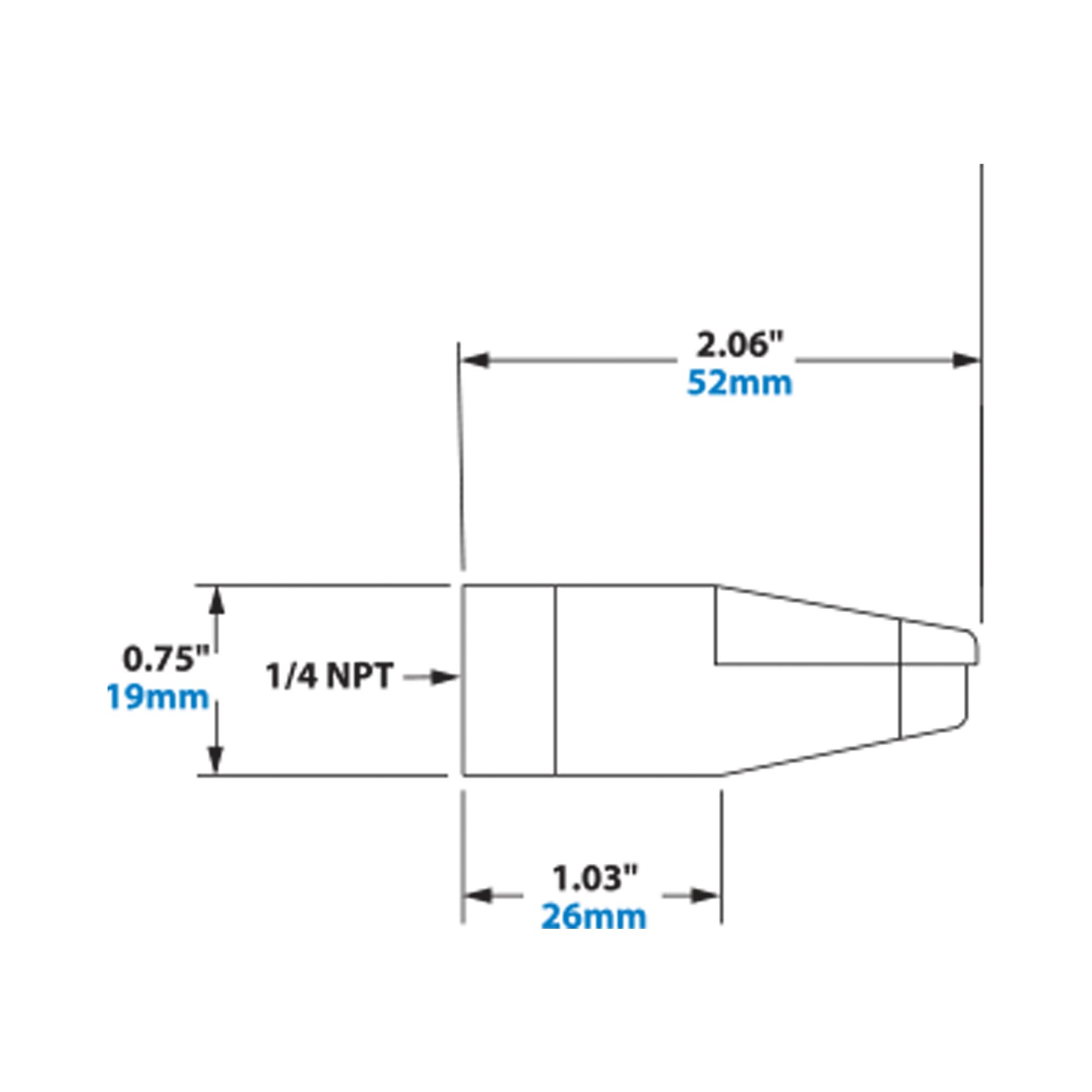 EXAIR 2 Inch High Power Flat Super Air Nozzle Dimensions
