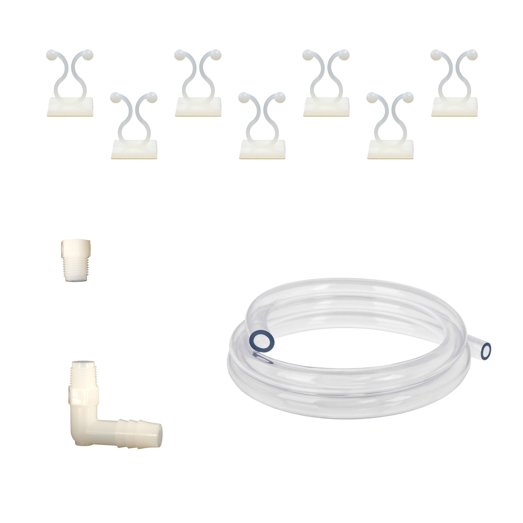 Cold Air Distribution Kit includes tubing, adhesive clips and fittings.