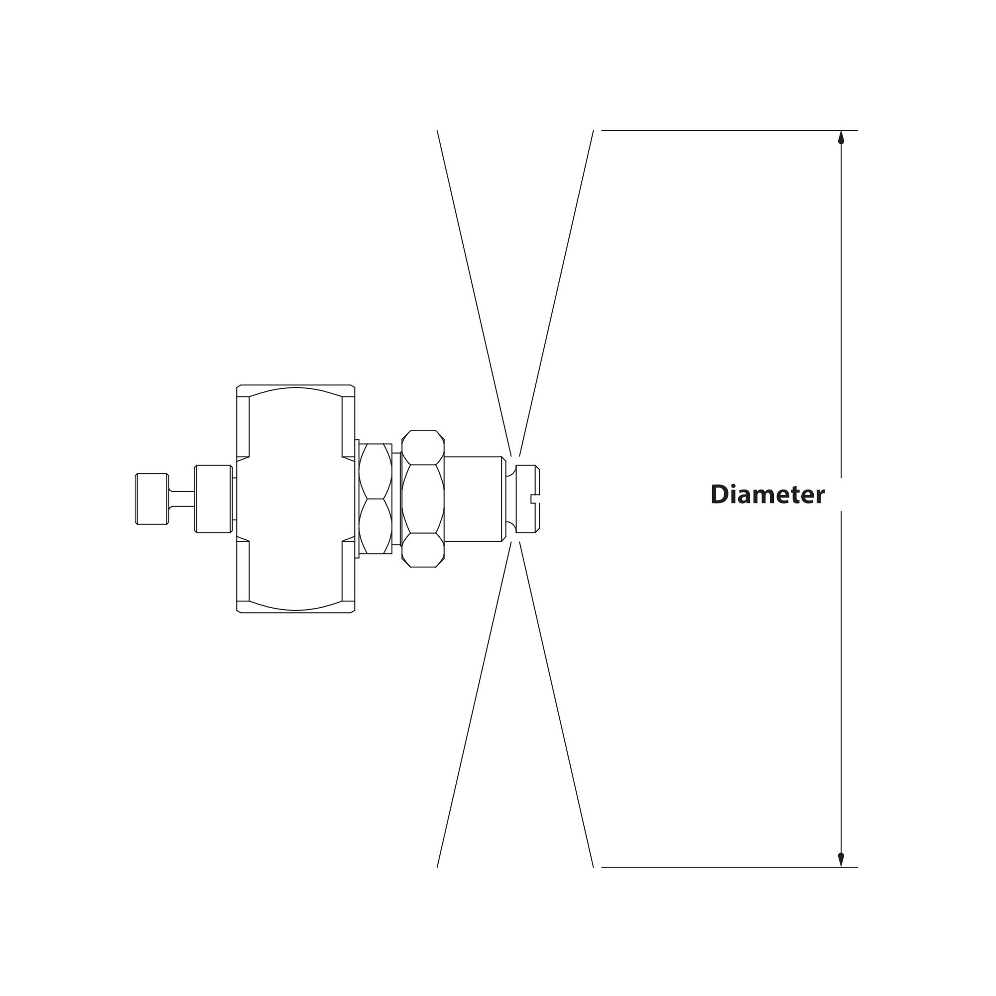 Dimensions - 1/2 FNPT Internal Mix 360 deg Hollow Circular Pattern Atomizing Nozzle 