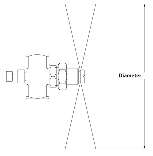Dimensions - 1/2 FNPT Internal Mix 360 deg Hollow Circular Pattern Atomizing Nozzle