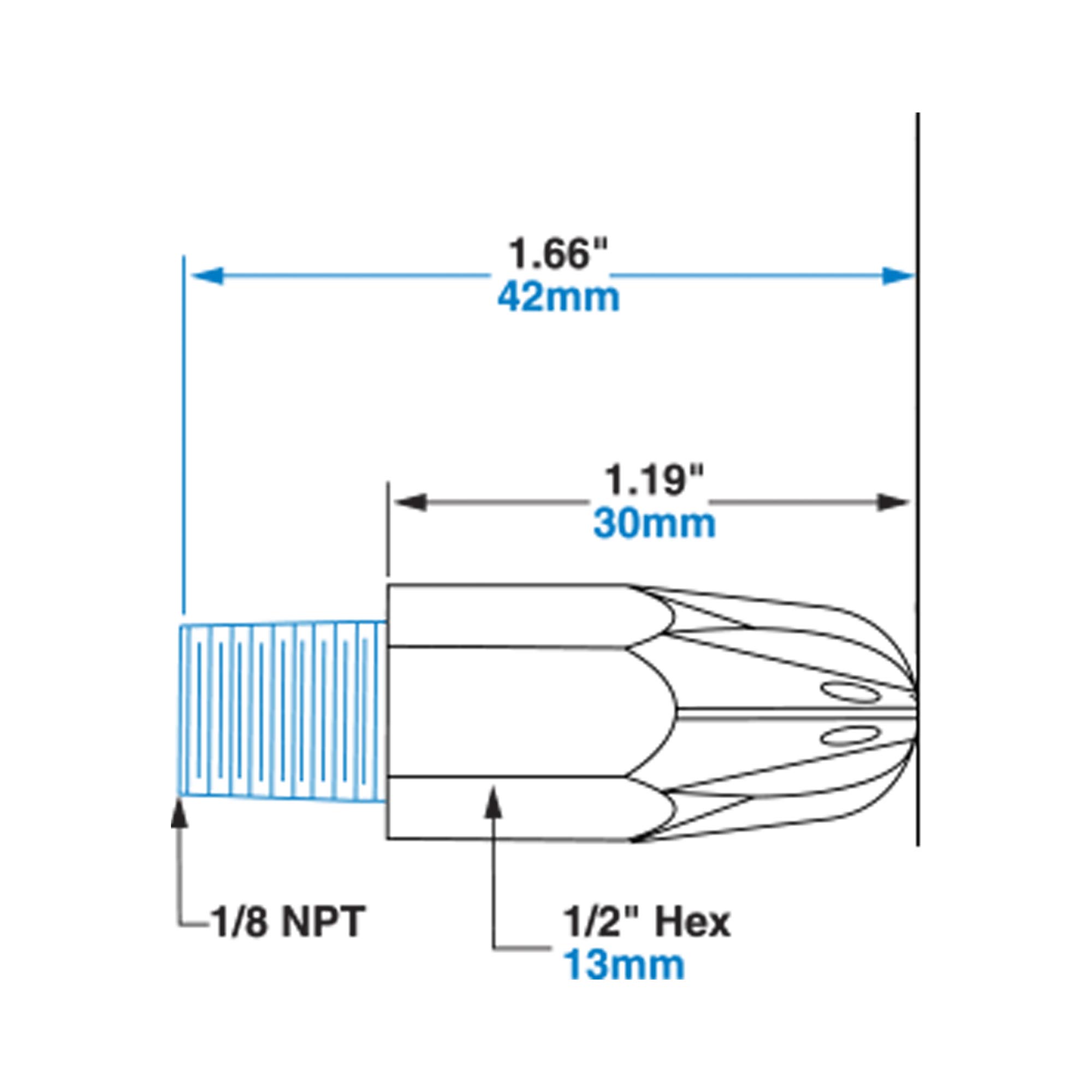 EXAIR Mini Super Air Nozzle Dimensions
